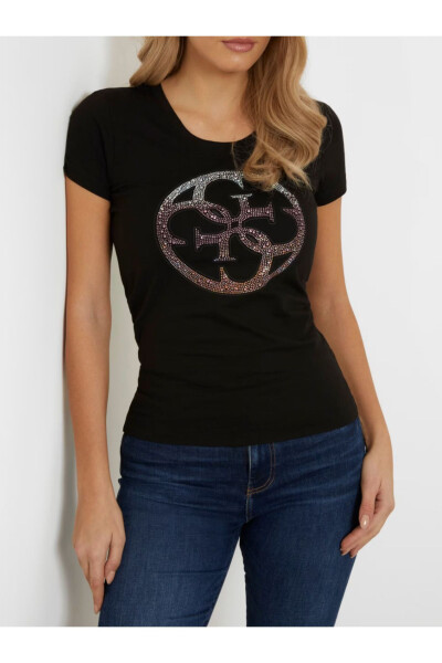 Rhinestones Front Logo T-shirt - 4