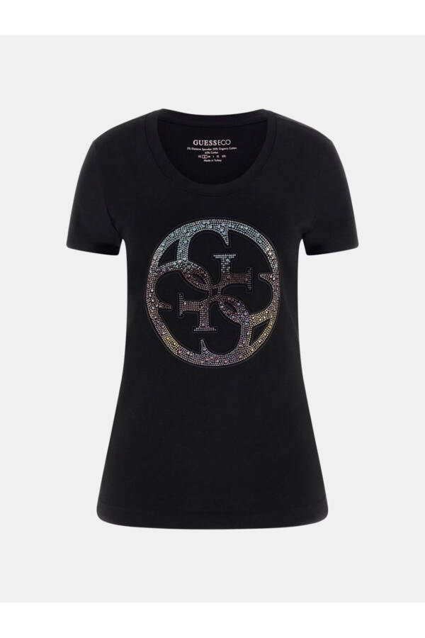 Rhinestones Front Logo T-shirt - 5