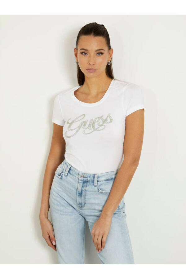 Rhinestones Front Logo T-shirt - 1