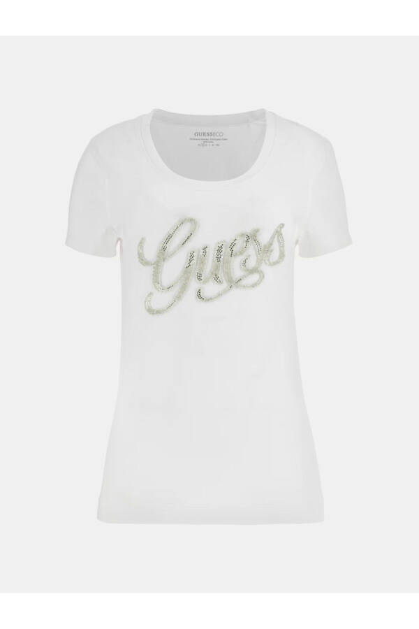 Rhinestones Front Logo T-shirt - 5