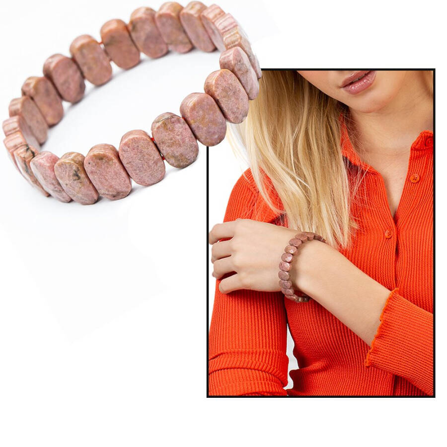 Rhodonite Natural Stone Rolex Women's Bracelet - 11