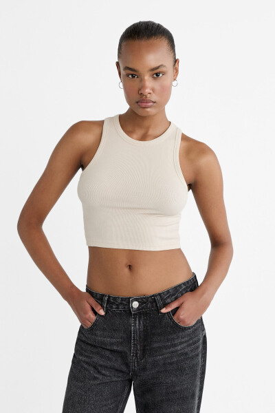 Ribbed Basic Crop Top - 1