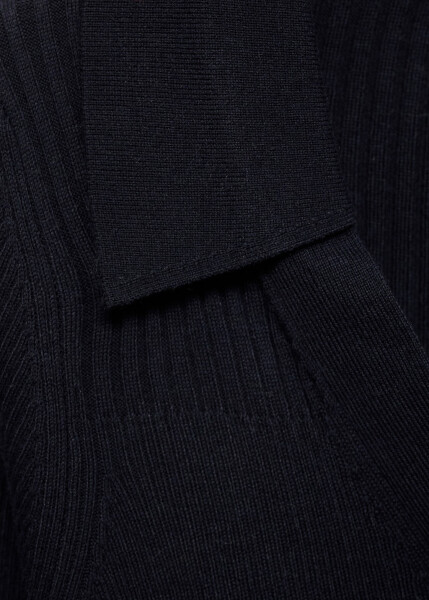 Ribbed buttoned sweater, navy blue. - 22