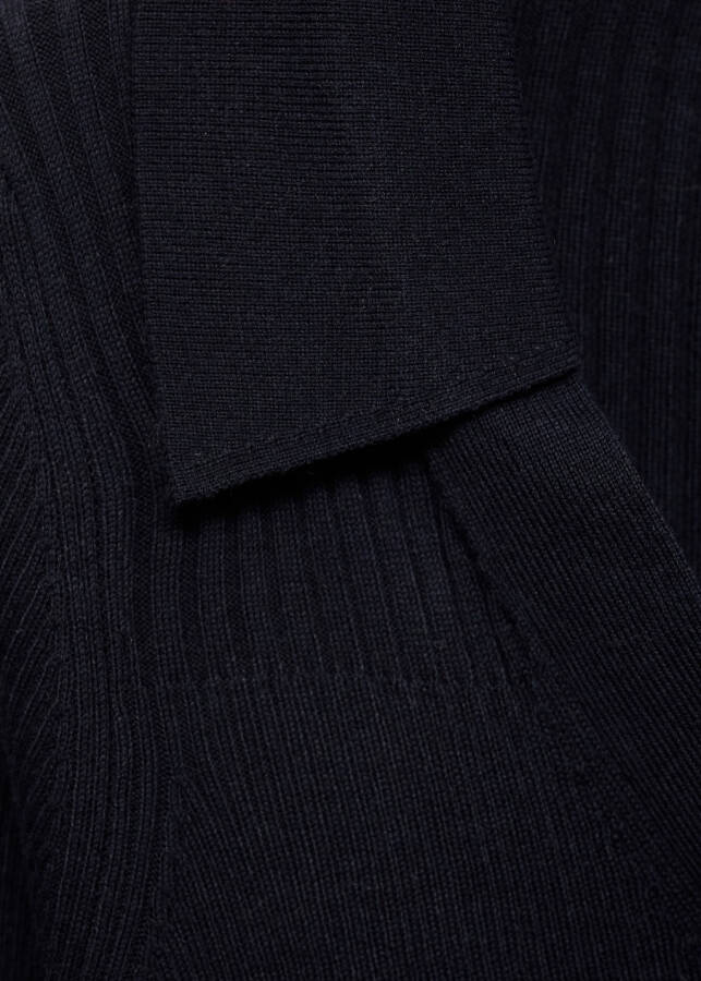 Ribbed buttoned sweater, navy blue. - 14