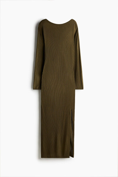 Ribbed knit dress with elastic - 4