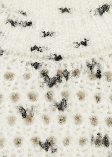 Ribbed knit sweater, off-white. - 4