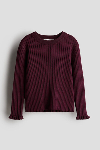 Ribbed knitted sweater - 1