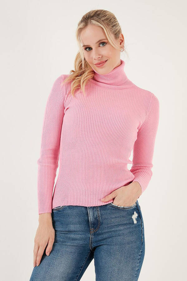 Ribbed Regular Fit Fisherman Neck Soft Acrylic Sweater 4614102 - 6