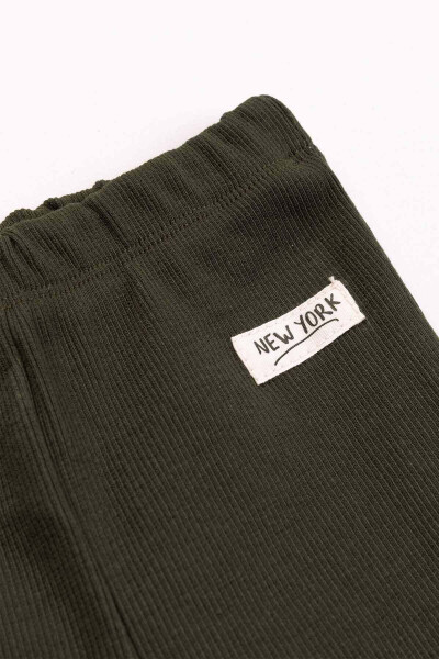 Ribbed Reinforced Cashmere Unisex Baby Leggings - 2