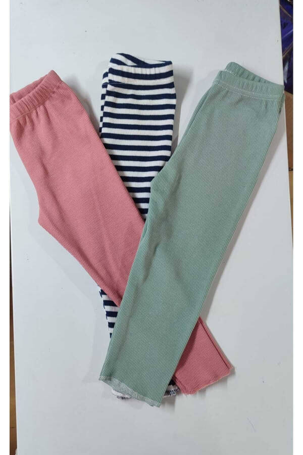 Ribbed Stretch 3 Pack Baby Leggings Kids Leggings Single Bottom - 1