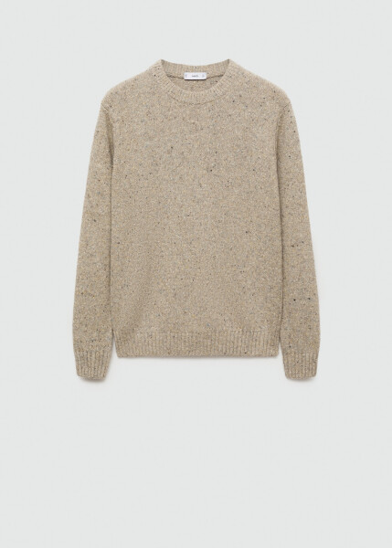 Ribbed wool knit sweater in sand beige. - 9