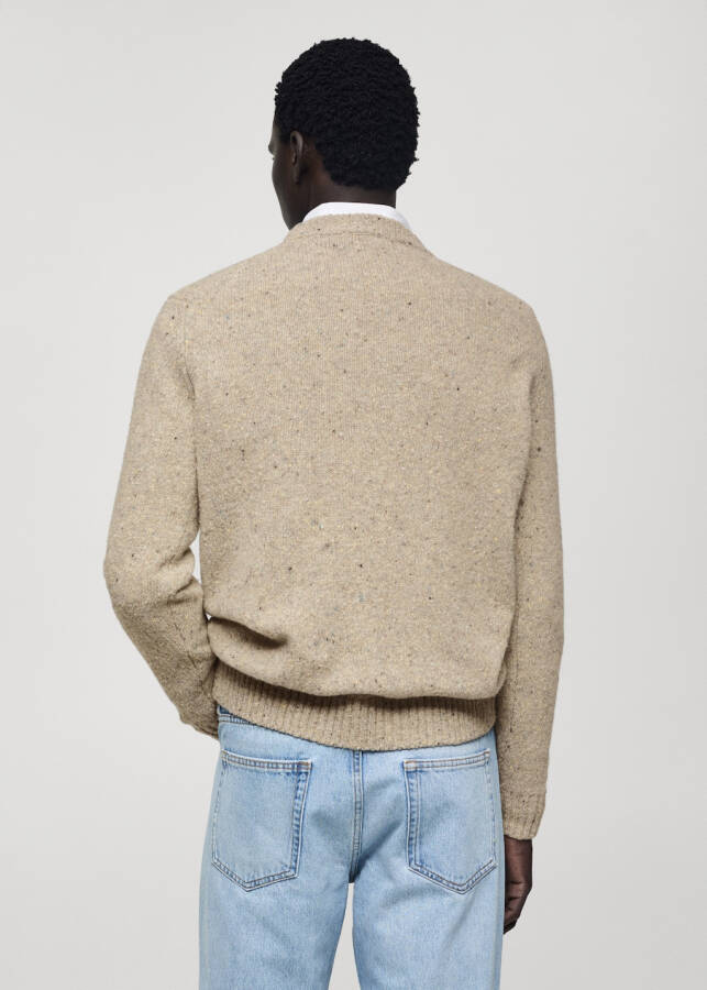 Ribbed wool knit sweater in sand beige. - 10