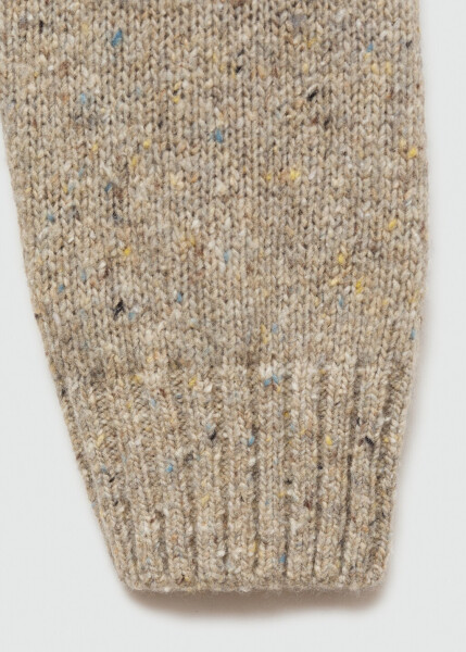 Ribbed wool knit sweater in sand beige. - 6