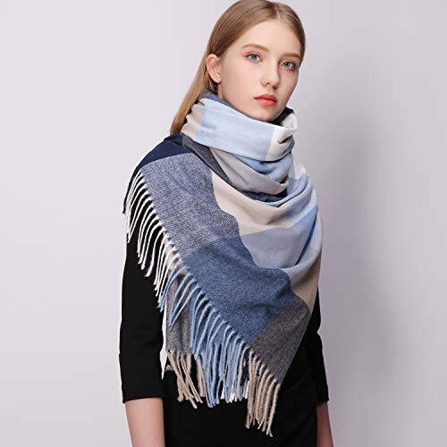 RIIQIICHY Plaid Scarfs for Women Fall Winter Scarves Pashmina Shawls and Wraps for Evening Dresses - 3