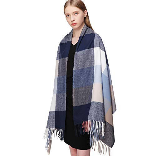 RIIQIICHY Plaid Scarfs for Women Fall Winter Scarves Pashmina Shawls and Wraps for Evening Dresses - 4