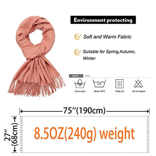 RIIQIICHY Women's Scarf Pashmina Shawls and Wraps for Evening Dress Bridesmaid Wedding Bridal Winter Warm Long Large Scarves - 6