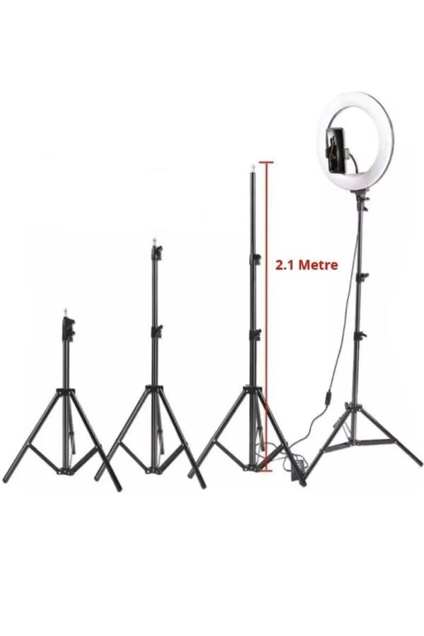 Ring Light for Youtube - Tiktok - Selfie - Makeup LED Lighted 10 Inch (26 Cm) 210 Cm Tripod - 6