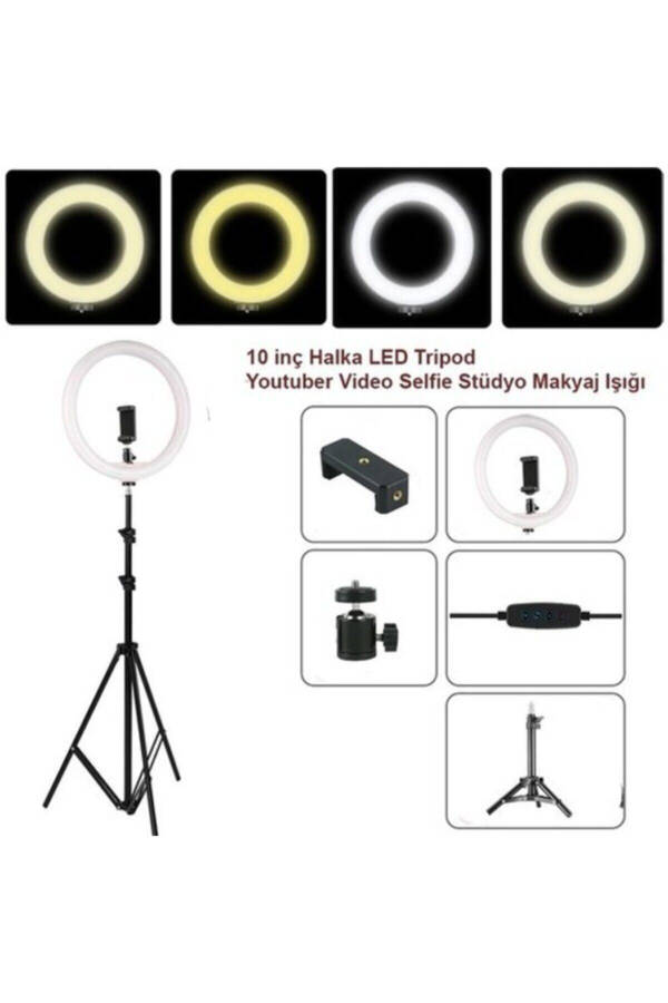 Ring Light Led 10 Inch 26 Cm Youtube, Tiktok, Hairdresser Light Brightness Adjustable 210 Cm Tripod - 8