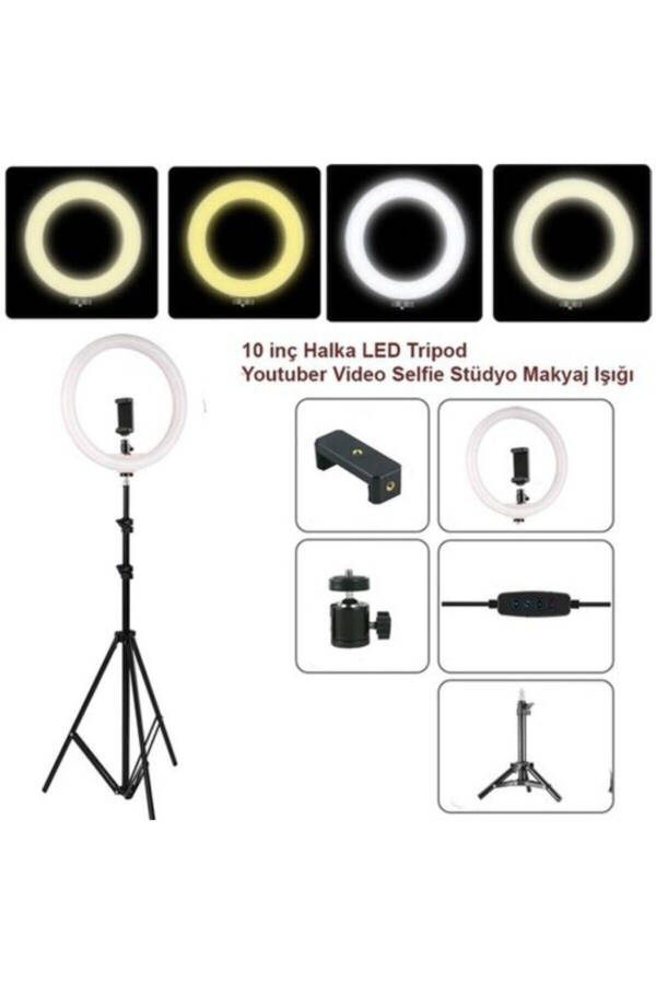 Ring Light Led 10 Inch 26 Cm Youtube, Tiktok, Hairdresser Light Brightness Adjustable 210 Cm Tripod - 16