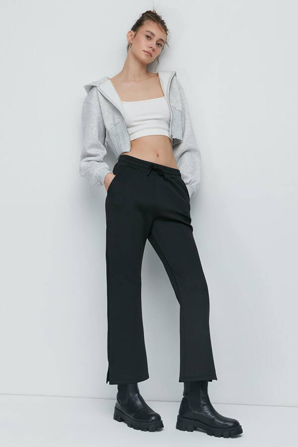 Ripped Spanish Leg Sweatpants 843 Black - 1