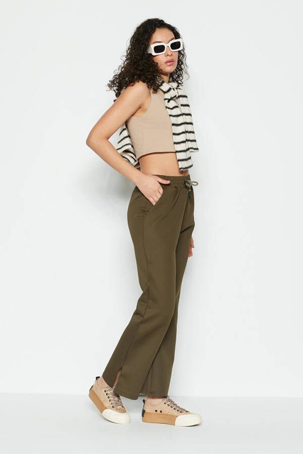 Ripped Spanish Leg Sweatpants 843 Khaki - 2