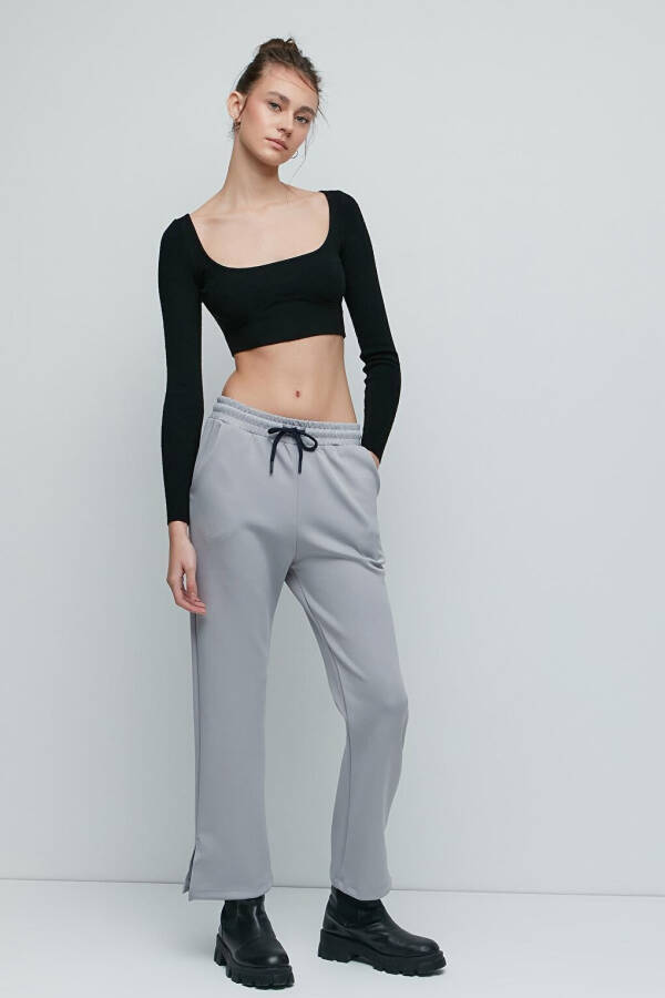 Ripped Spanish Leg Tracksuit Bottoms 843 Grey - 1