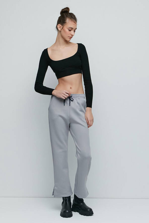 Ripped Spanish Leg Tracksuit Bottoms 843 Grey - 2