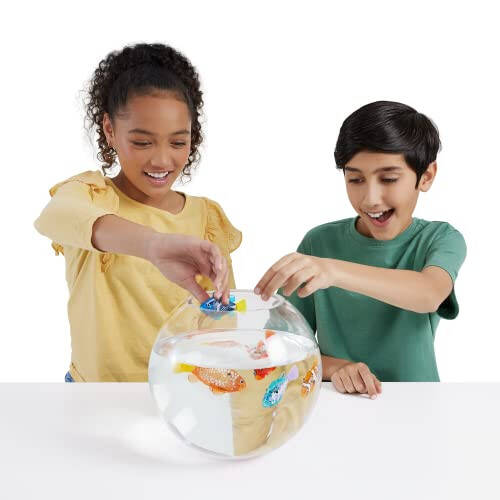 Robo Alive Robo Fish Robotic Swimming Fish (Teal + Orange) by ZURU Water Activated, Changes Color, Comes with Batteries, Amazon Exclusive (2 Pack) Series 3 - 5