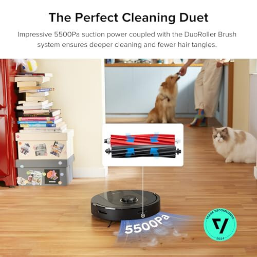 roborock Q5 Pro Robot Vacuum and Mop Combo, 5500Pa Suction, DuoRoller Brush, LiDAR Navigation, Robotic Vacuum Cleaner with 240 min Runtime, Smart No-Go Zone, Perfect for Pet Hair - 2