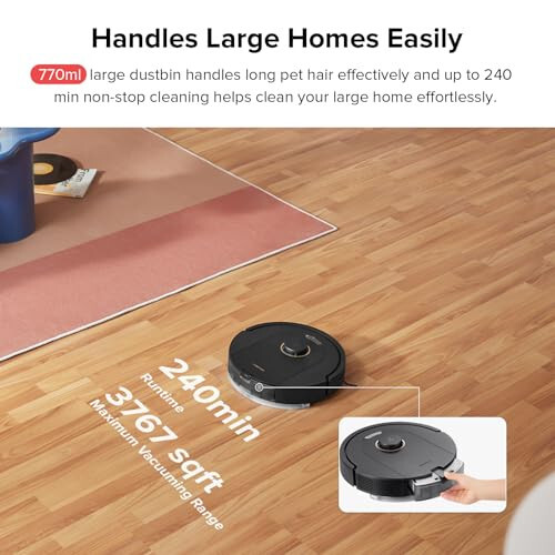 roborock Q5 Pro Robot Vacuum and Mop Combo, 5500Pa Suction, DuoRoller Brush, LiDAR Navigation, Robotic Vacuum Cleaner with 240 min Runtime, Smart No-Go Zone, Perfect for Pet Hair - 3