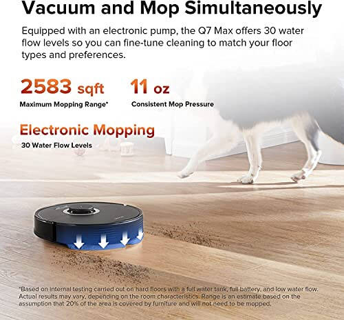 roborock Q7 Max Robot Vacuum and Mop Cleaner, 4200Pa Strong Suction, Lidar Navigation, Multi-Level Mapping, No-Go&No-Mop Zones, 180mins Runtime, Works with Alexa, Perfect for Pet Hair(Black) - 3