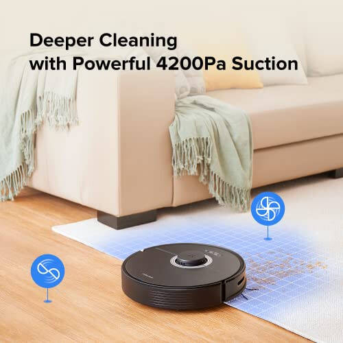 roborock Q7 Max+ Robot Vacuum and Mop with Auto-Empty Dock Pure, Hands-Free Cleaning for up to 7 Weeks, APP-Controlled Mopping, 4200Pa Suction, No-Mop&No-Go Zones, 180mins Runtime, Works with Alexa - 3