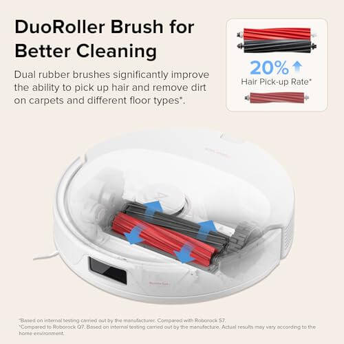 Roborock Q8 Max Robot Vacuum and Mop Cleaner, DuoRoller Brush, 5500Pa Strong Suction, Lidar Navigation, Obstacle Avoidance, Multi-Level Mapping, Perfect for Pet Hair - 4