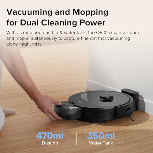 roborock Q8 Max Robot Vacuum and Mop Cleaner, DuoRoller Brush, 5500Pa Strong Suction, Lidar Navigation, Obstacle Avoidance, Multi-Level Mapping, Perfect for Pet Hair - 3