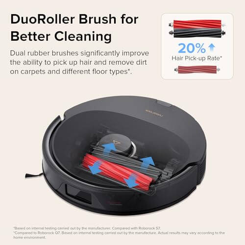 roborock Q8 Max Robot Vacuum and Mop Cleaner, DuoRoller Brush, 5500Pa Strong Suction, Lidar Navigation, Obstacle Avoidance, Multi-Level Mapping, Perfect for Pet Hair - 4