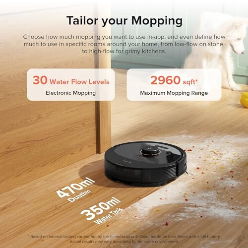 roborock Q8 Max+ Robot Vacuum and Mop, Self-Emptying, Hands-Free Cleaning for up to 7 Weeks, Reactive Tech Obstacle Avoidance, 5500 Pa Suction, DuoRoller Brush, APP-Controlled Mopping, Black - 4