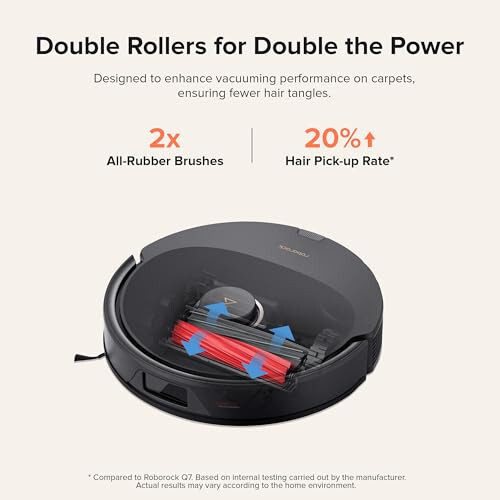 roborock Q8 Max+ Robot Vacuum and Mop, Self-Emptying, Hands-Free Cleaning for up to 7 Weeks, Reactive Tech Obstacle Avoidance, 5500 Pa Suction, DuoRoller Brush, APP-Controlled Mopping, Black - 6