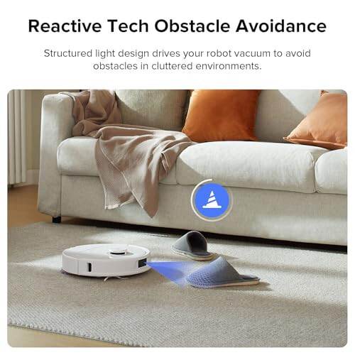 roborock Qrevo Plus Robot Vacuum and Mop with FlexiArm Design Edge Mopping, Self-Emptying, 10 mm Liftable Mops, Auto Mop Washing & Drying, Reactive Tech Obstacle Avoidance, 7,000 Pa Suction, White - 5