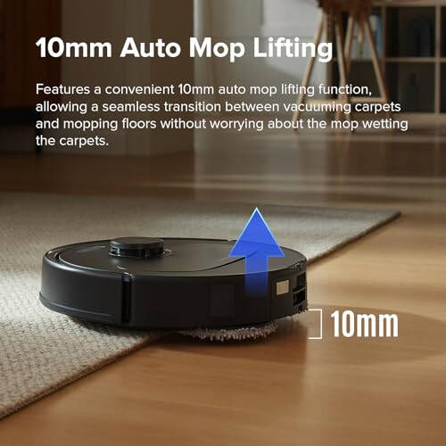 roborock Qrevo S Robot Vacuum and Mop, Self-Drying, Auto Mop Washing, 7000Pa Suction, Self-Emptying & Refilling, 10mm Mop Lifting, 200RPM Spinning Mops, Smart Obstacle Avoidance, Black - 3