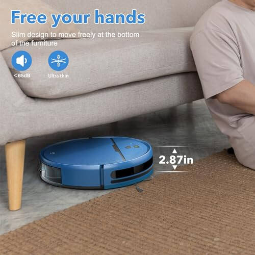 Robot Vacuum and Mop Combo, 2 in 1 Mopping Robot Vacuum Cleaner Compatible with WiFi/App, Robotic Vacuum Up to 2300Pa Suction, Self-Charging, Slim, Ideal for Hard Floor, Pet Hair, Low Pile Carpet - 4