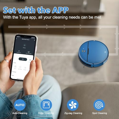 Robot Vacuum and Mop Combo, 2 in 1 Mopping Robot Vacuum Cleaner Compatible with WiFi/App, Robotic Vacuum Up to 2300Pa Suction, Self-Charging, Slim, Ideal for Hard Floor, Pet Hair, Low Pile Carpet - 6