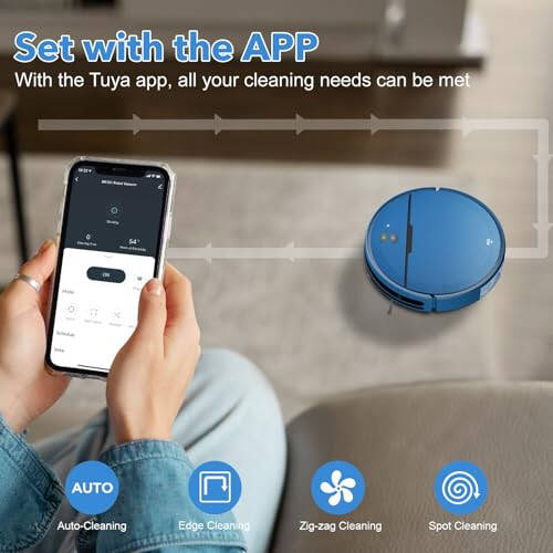 Robot Vacuum and Mop Combo, 2 in 1 Mopping Robot Vacuum Cleaner Compatible with WiFi/App, Robotic Vacuum Up to 2300Pa Suction, Self-Charging, Slim, Ideal for Hard Floor, Pet Hair, Low Pile Carpet - 6