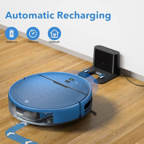 Robot Vacuum and Mop Combo, 2 in 1 Mopping Robot Vacuum Cleaner Compatible with WiFi/App, Robotic Vacuum Up to 2300Pa Suction, Self-Charging, Slim, Ideal for Hard Floor, Pet Hair, Low Pile Carpet - 7