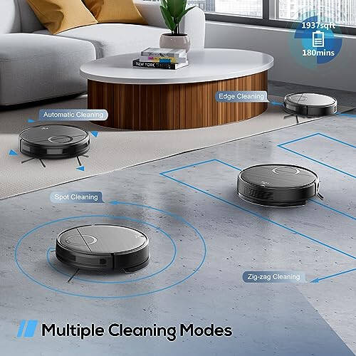 Robot Vacuum and Mop Combo, 2 in 1 Mopping Robot Vacuum Cleaner with Schedule, Wi-Fi/App/Remote, 2000Pa Max Suction, Self-Charging Robotic Vacuum, Slim, Ideal for Hard Floor, Pet Hair, Low-Pile Carpet - 4