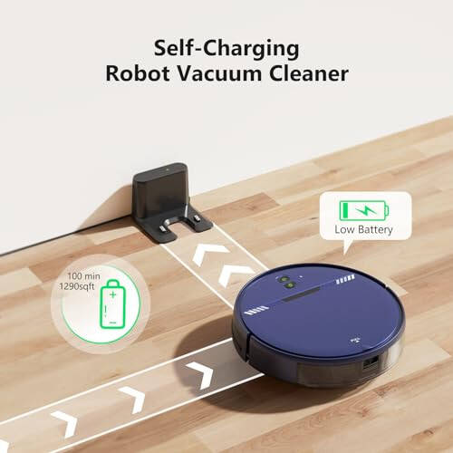 Robot Vacuum and Mop Combo, WiFi/App/Voice, Robotic Vacuum Cleaner with Schedule, 2 in 1 Mopping Robot Vacuum with Water Tank and Dustbin, Self-Charging, Slim, Ideal for Hard Floor, Pet Hair, Carpet - 6