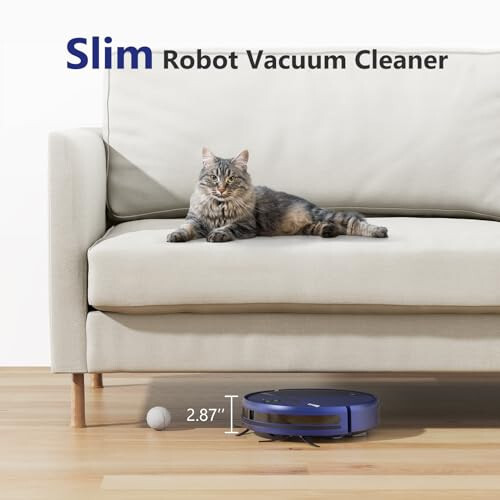 Robot Vacuum and Mop Combo, WiFi/App/Voice, Robotic Vacuum Cleaner with Schedule, 2 in 1 Mopping Robot Vacuum with Water Tank and Dustbin, Self-Charging, Slim, Ideal for Hard Floor, Pet Hair, Carpet - 7