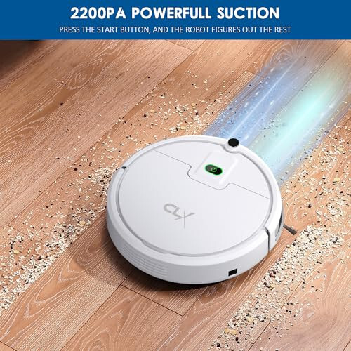 Robot Vacuum Cleaner - Smart Robot Vacuum with 2500Pa Suction for Pet Hair, 150 Min Runtime, Self-Charging Robotic Vacuums, Remote Control - Perfect for Hard Floors & Low Carpets - 2