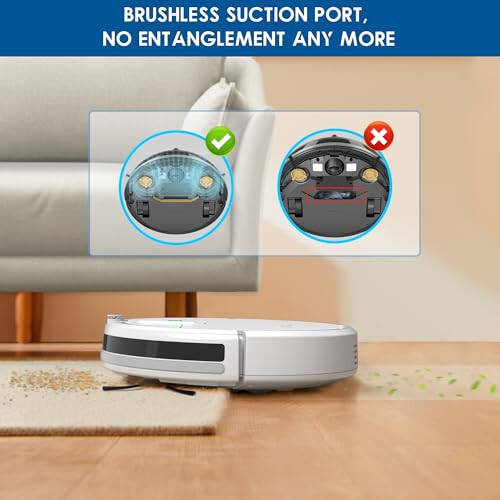 Robot Vacuum Cleaner - Smart Robot Vacuum with 2500Pa Suction for Pet Hair, 150 Min Runtime, Self-Charging Robotic Vacuums, Remote Control - Perfect for Hard Floors & Low Carpets - 3