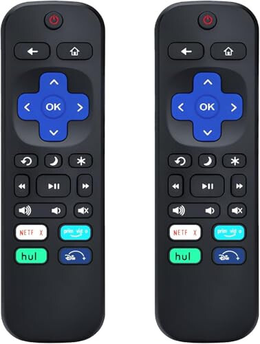 Roku TV'ler için özel tasarlanmış, TCL, Hisense, Onn, Sharp, Element, Westinghouse ve Philip Roku serisi akıllı TV'lerle uyumlu yeni evrensel TV uzaktan kumandaları (Roku Stick veya Box için değil) (2'li paket) - 2