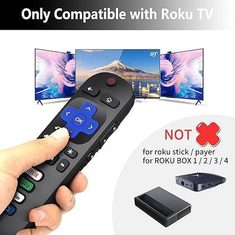 Roku TV'ler İçin Özel Tasarlanmış Yeni Evrensel TV Uzaktan Kumandaları, TCL, Hisense, Onn, Sharp, Element, Westinghouse ve Philip Roku Seri Akıllı TV'lerle Uyumlu (Roku Stick veya Kutu İçin Değil) (2'li Paket) - 3